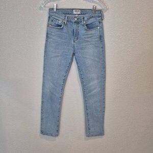 AGOLDE Women's Mid Rise Slim Fit Light Blue Size 26